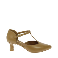 Karmelowe eleganckie skórzane sandałki